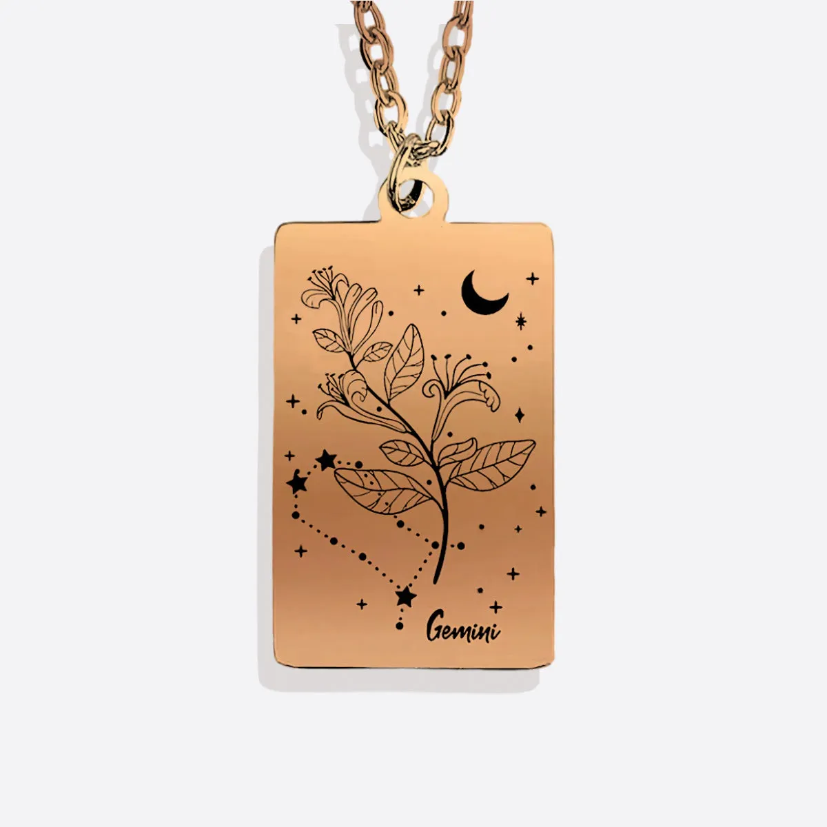 Cosmic Birth Flower Card Pendant Necklace