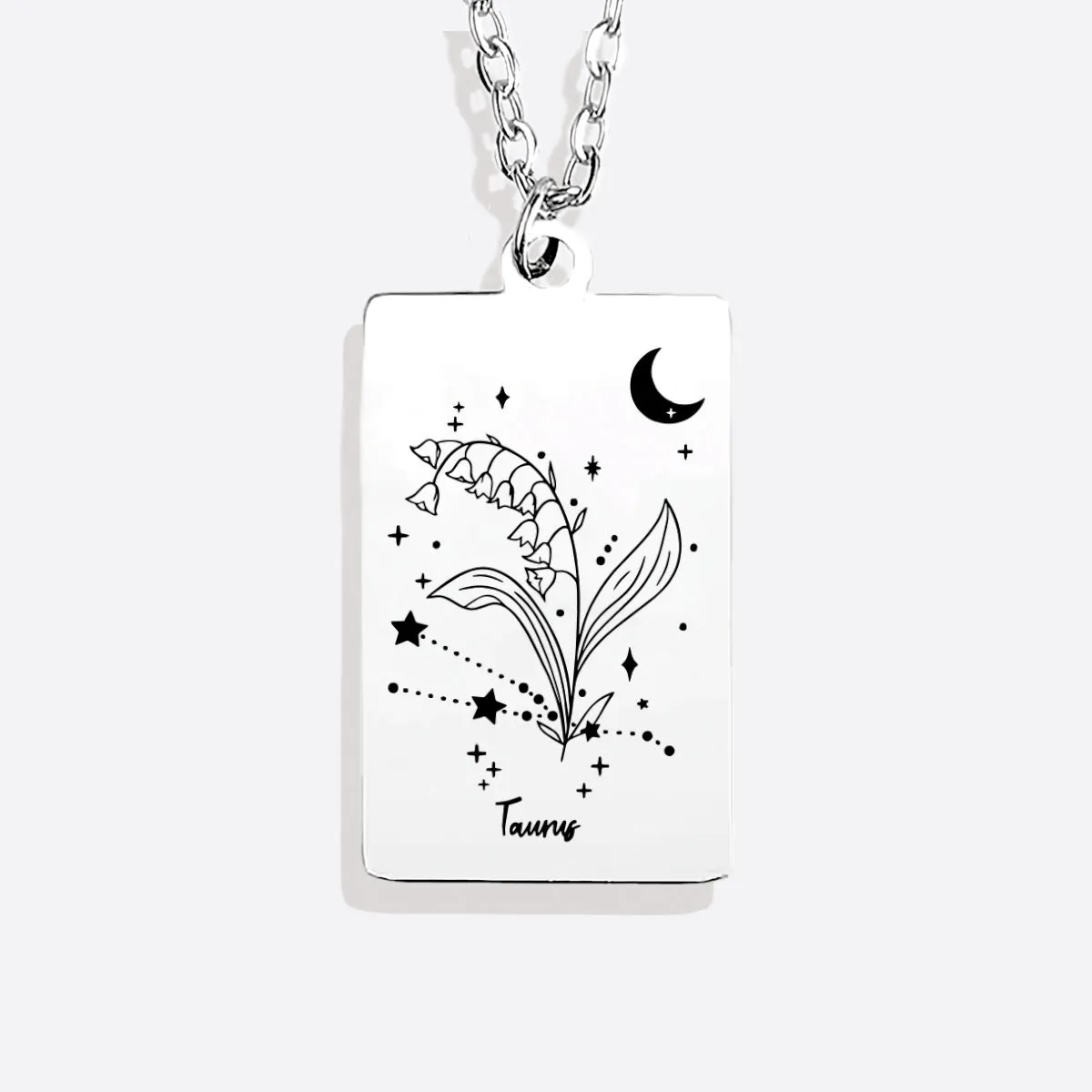 Cosmic Birth Flower Card Pendant Necklace