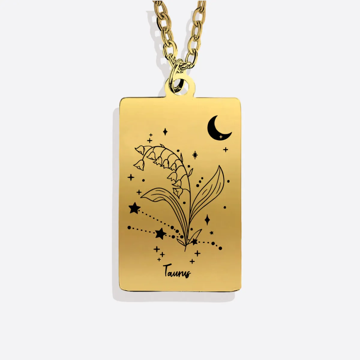 Cosmic Birth Flower Card Pendant Necklace