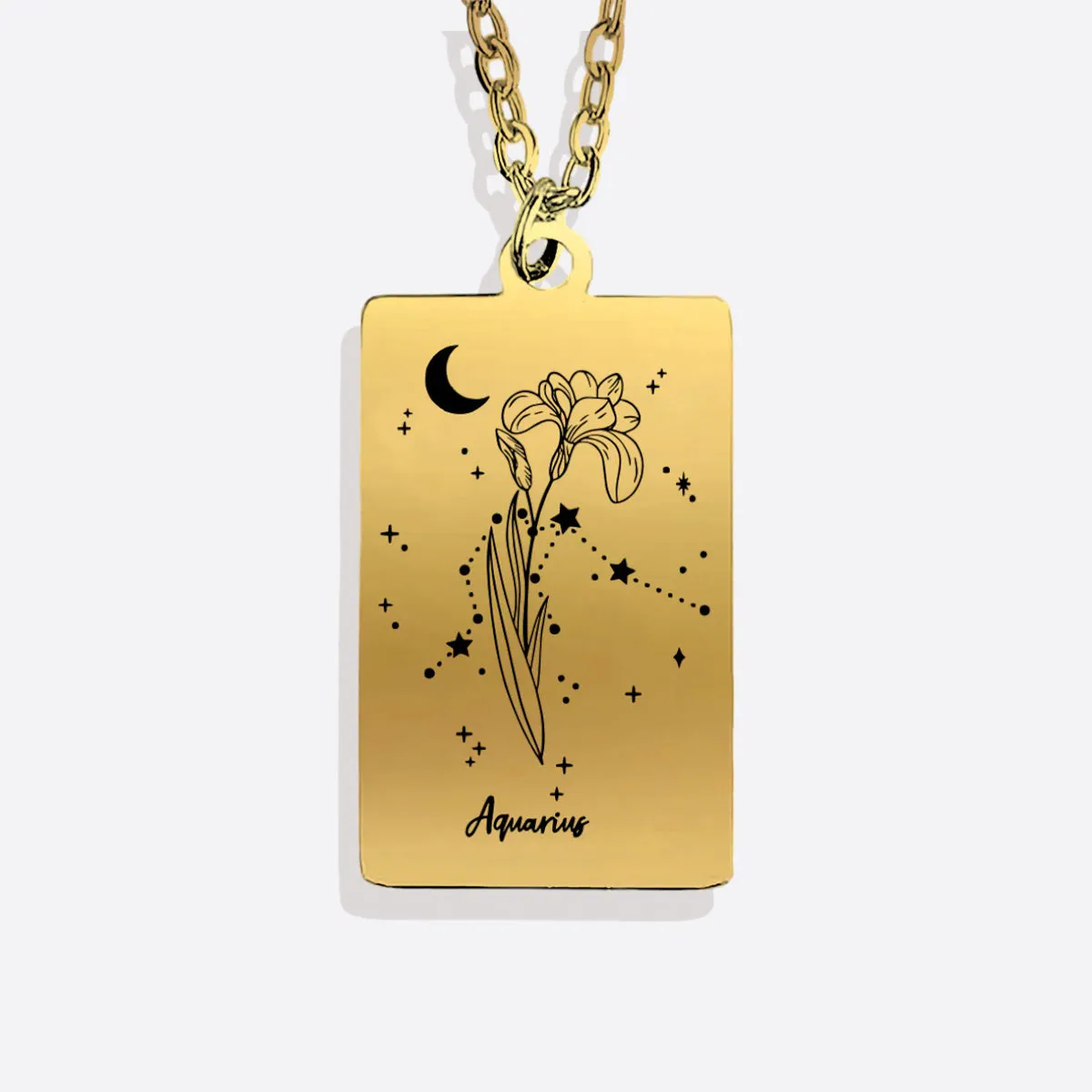 Cosmic Birth Flower Card Pendant Necklace