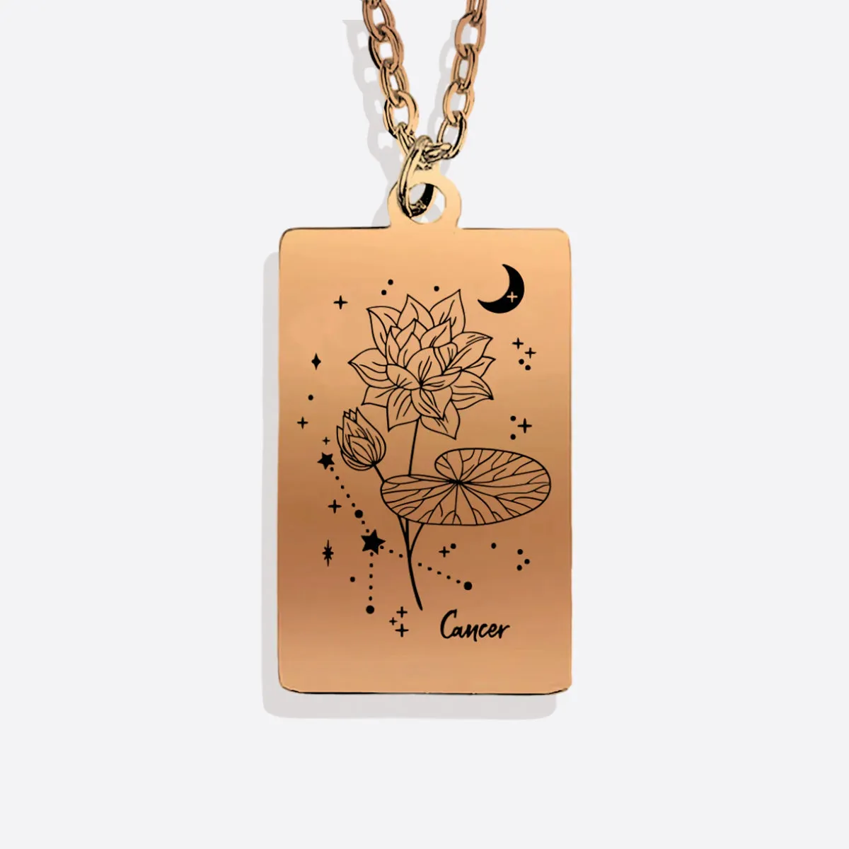 Cosmic Birth Flower Card Pendant Necklace