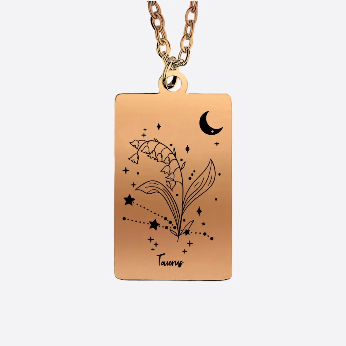 Cosmic Birth Flower Card Pendant Necklace