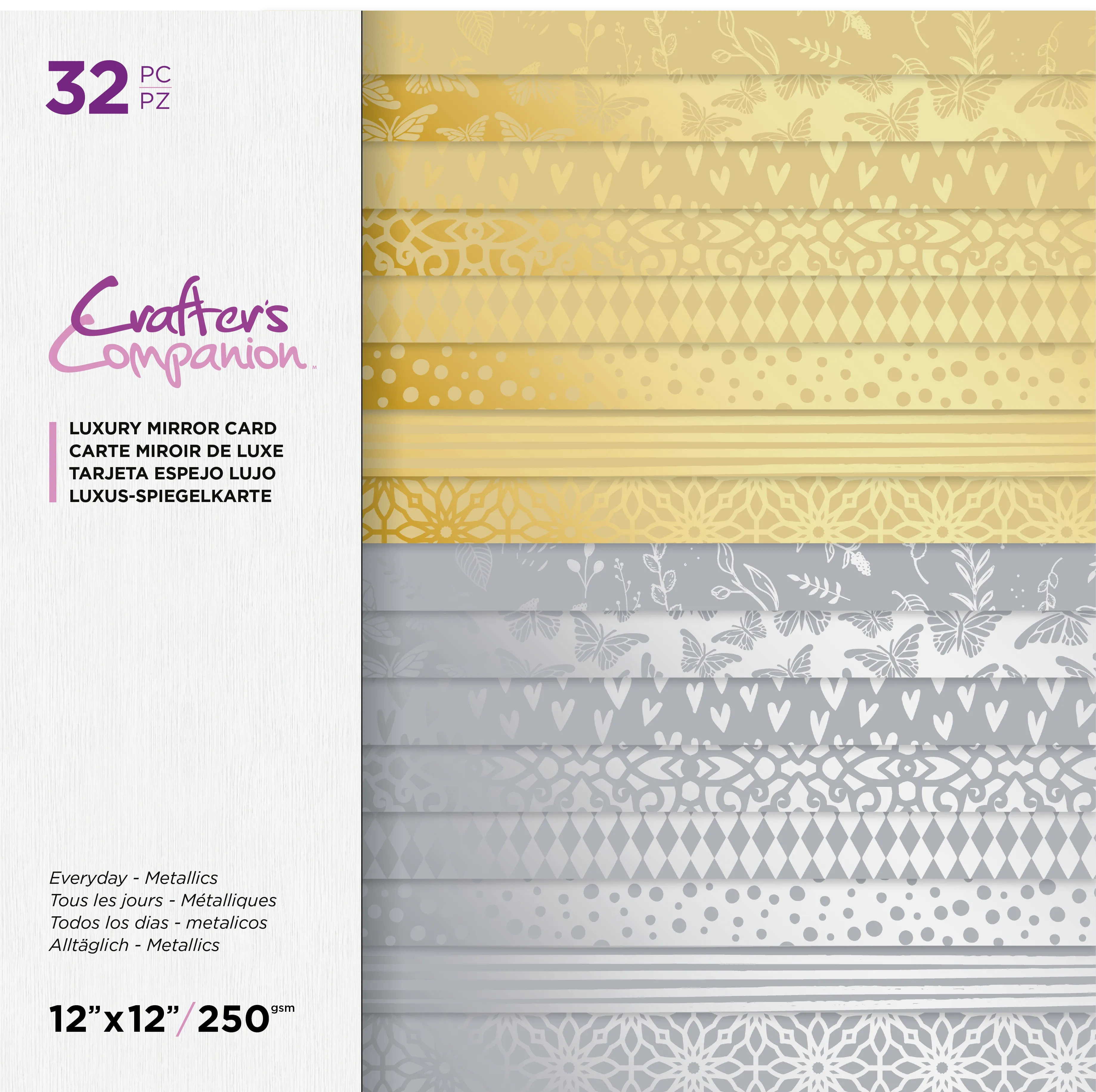 Crafter's Companion Bumper Pack Mirror Card- Gold & Silver