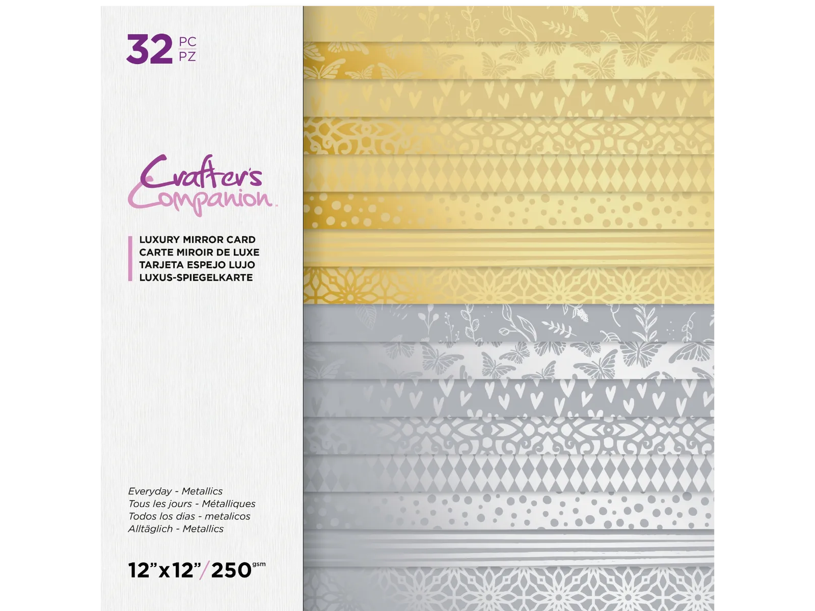 Crafter's Companion Bumper Pack Mirror Card- Gold & Silver