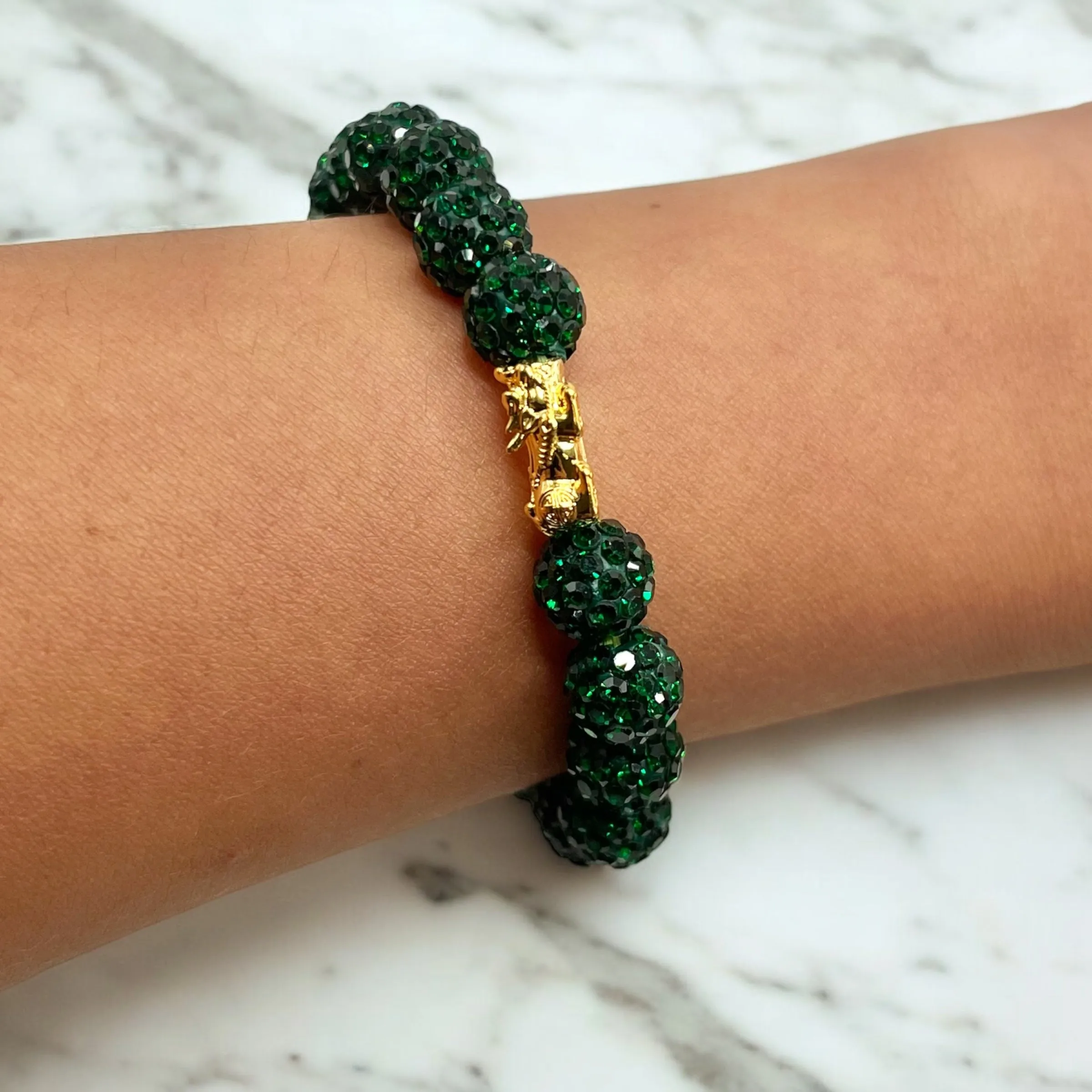 DARK GREEN SWAROVSKI BRACELET