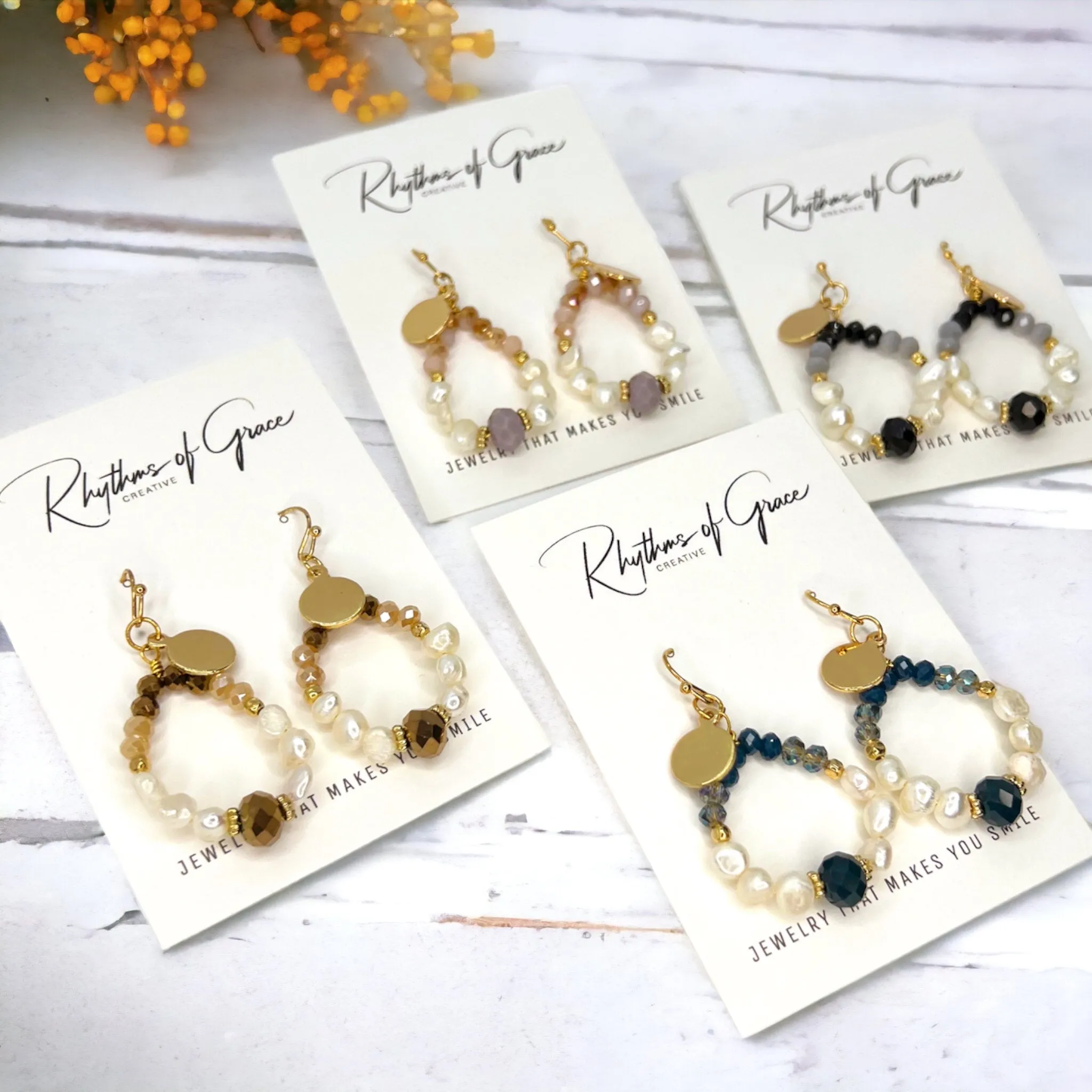 Delicate Beaded Earrings - Delicate Earrings, Gold Earrings, Bead Earrings, Blue Stones, Black Stones, Topaz Earrings