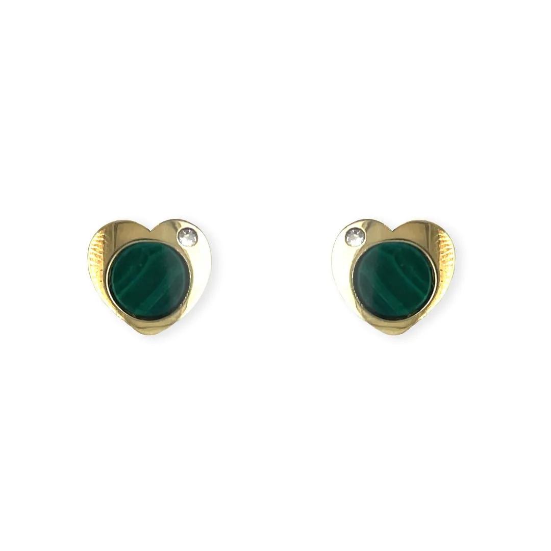 Diamond and Malachite Earrings