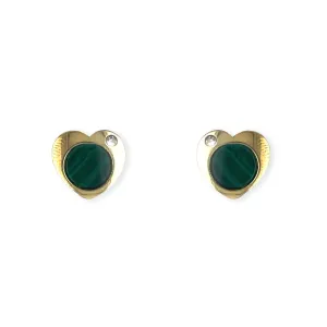 Diamond and Malachite Earrings