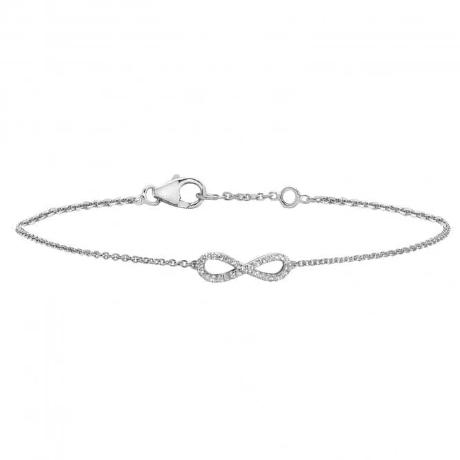 Diamond Jewellery 9ct White Gold Diamond Infinity Bracelet BDQ019W