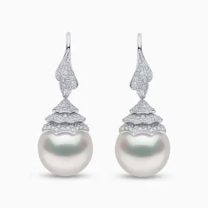 Duchess 18K Gold Pearl and Diamond Drop Earrings