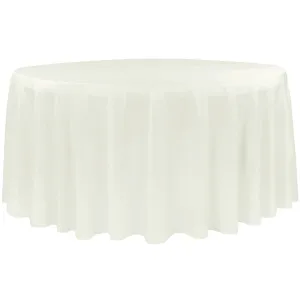 Economy Polyester Tablecloth 120" Round - Ivory