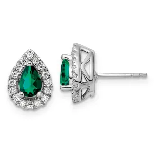 Emerald Diamond Halo Earrings