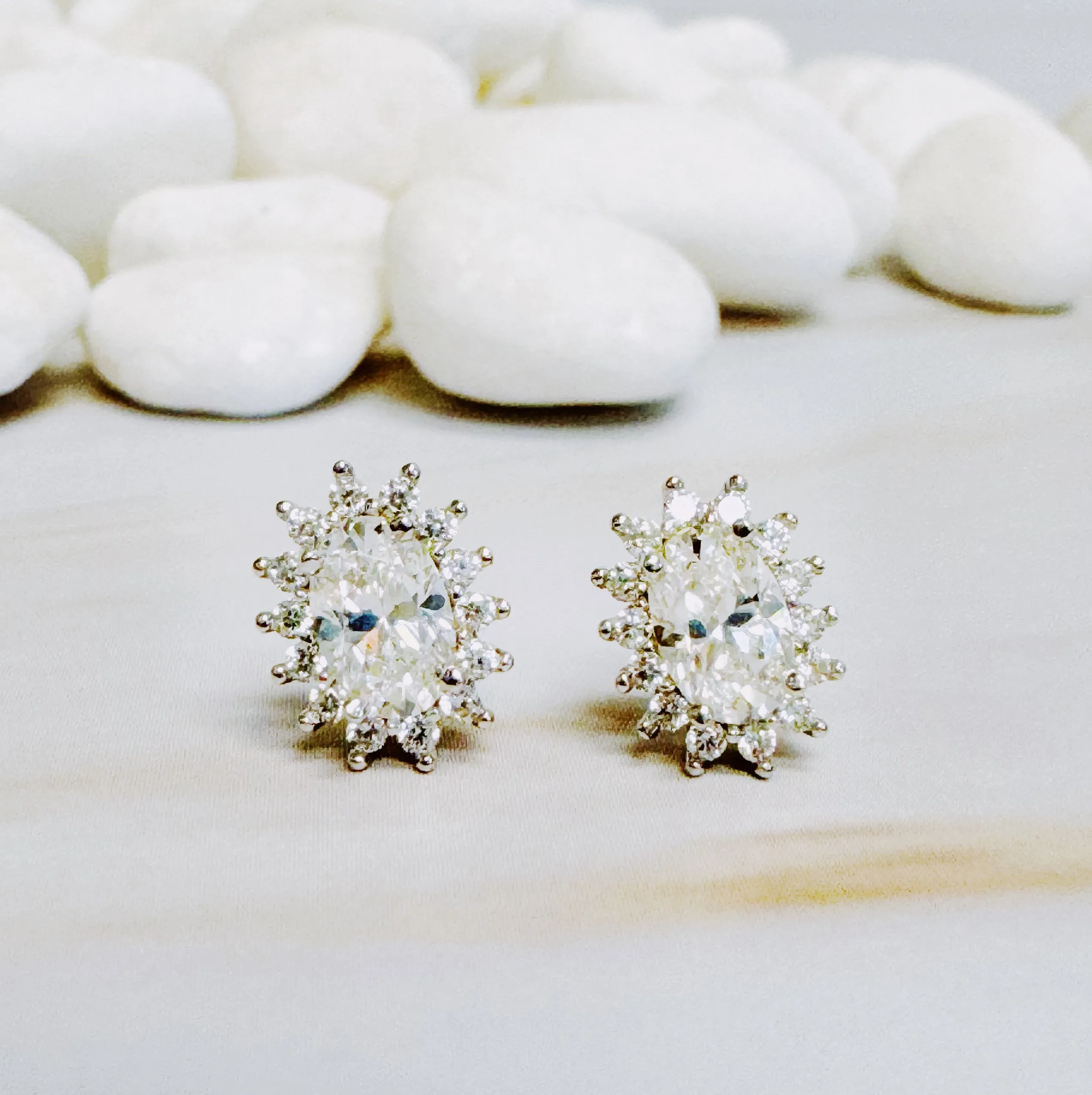 Flower Shape Moissanite Stud Earrings