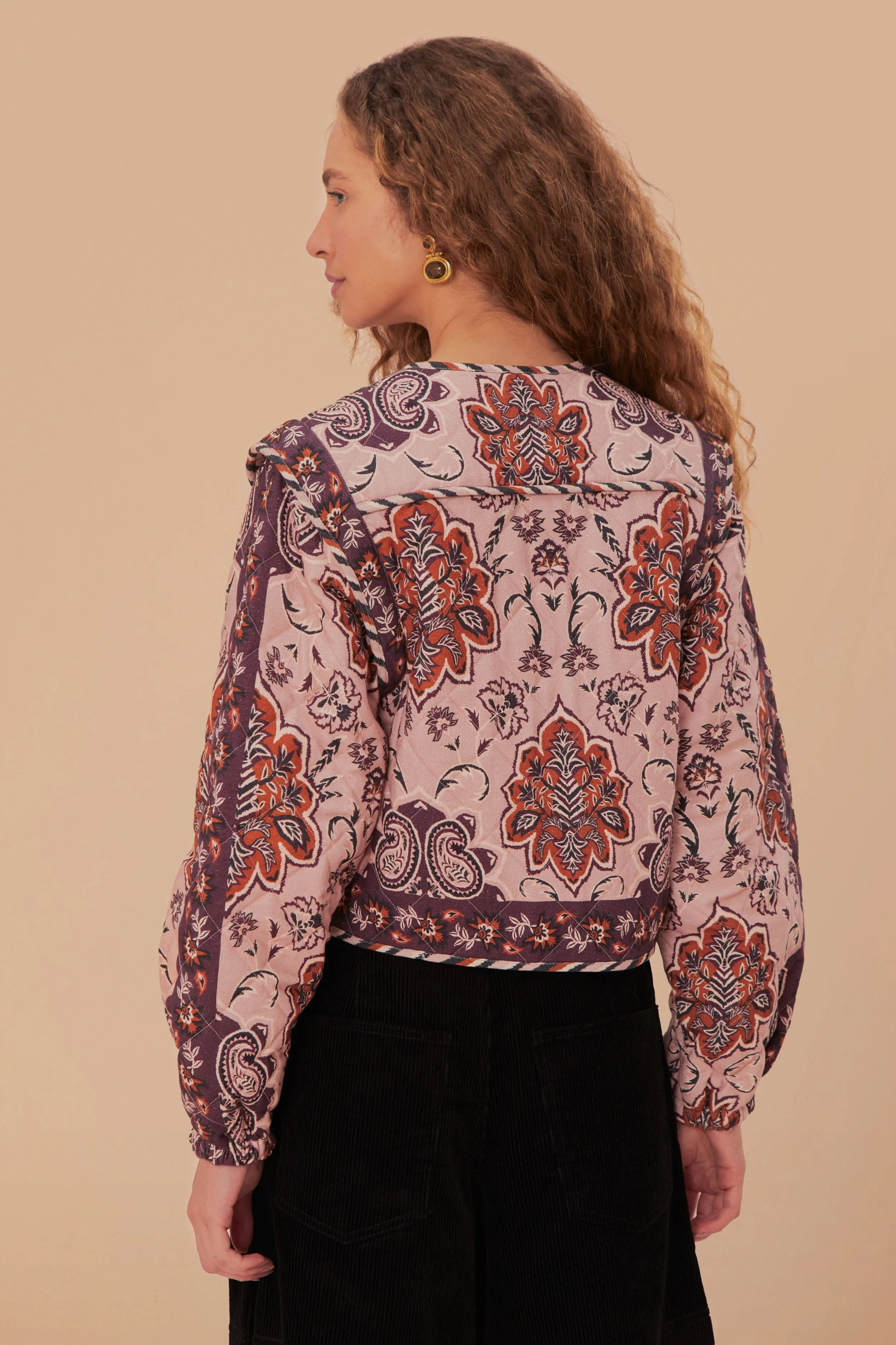 Glam Tapestry Burgundy Long Sleeve Jacket