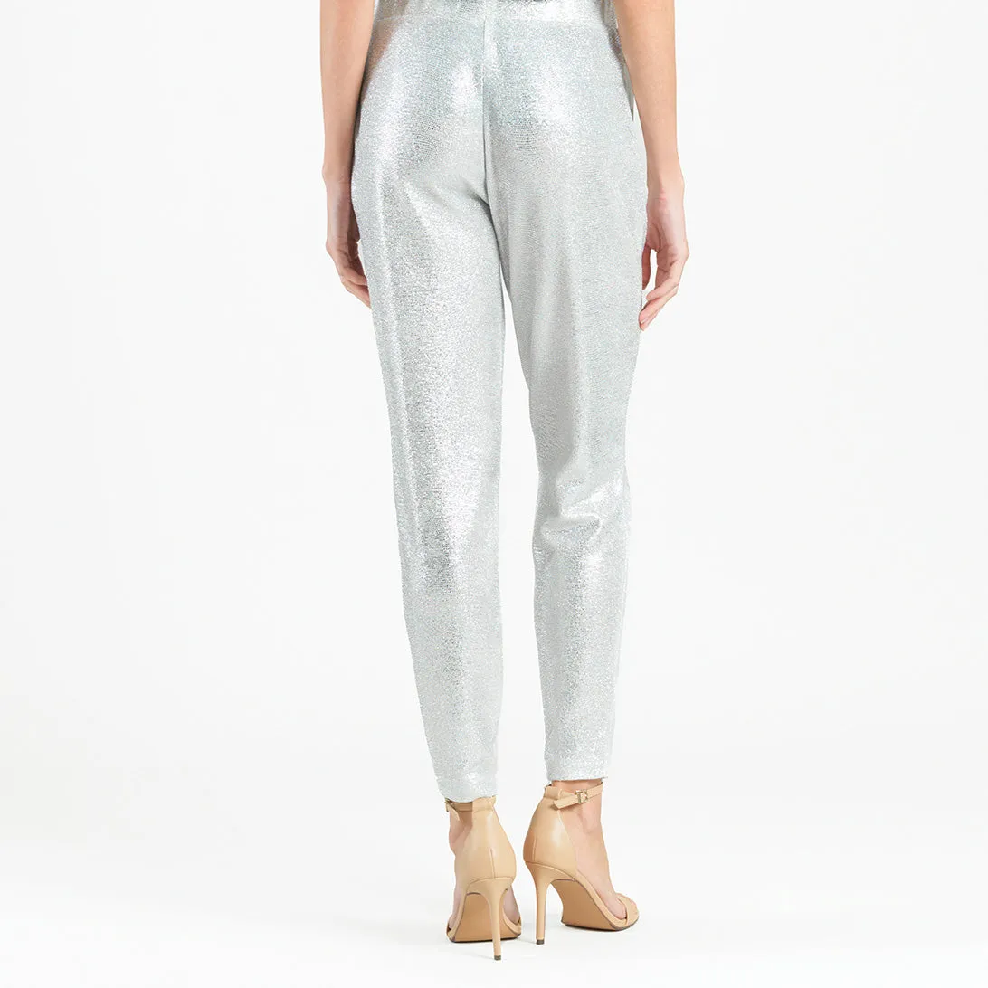 Glitter Foil - Jogger Pocket Pant - Silver - Limited Sizes!