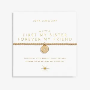 Gold First My Sister Forever My Friend Gold 17.5cm Bracelet 6178