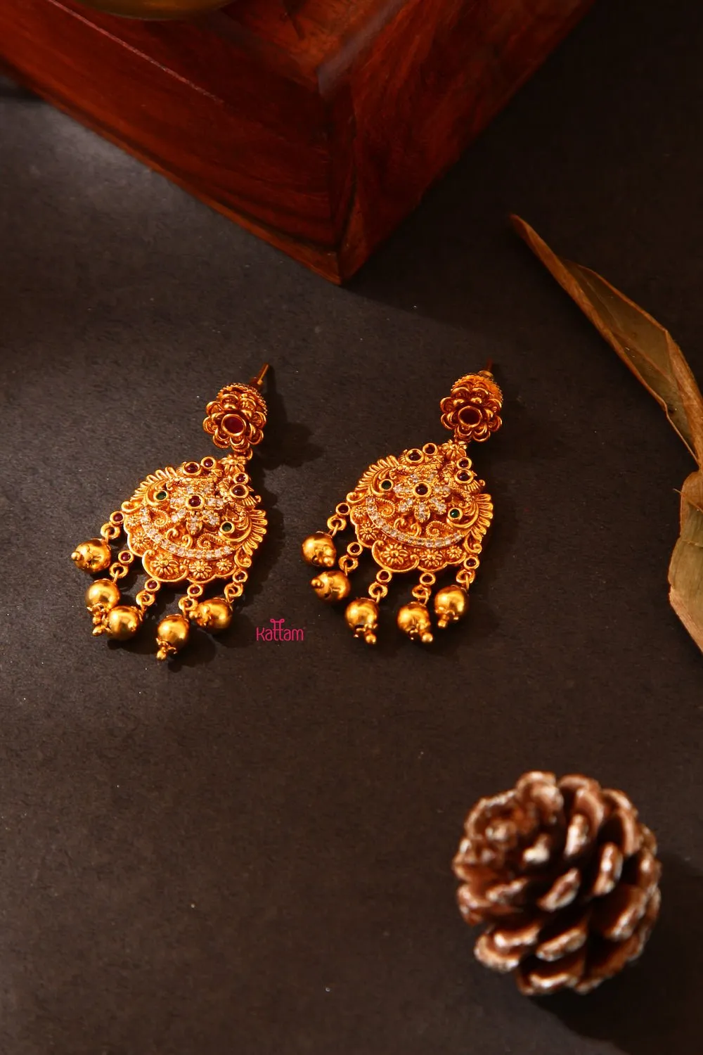 Gold Plated Intricate Stone Work Nagas Necklace Set