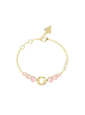 Gold Rivoli Pink Logo Bracelet