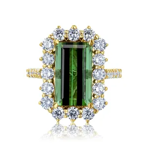 Green Tourmaline Elongated Elizabeth