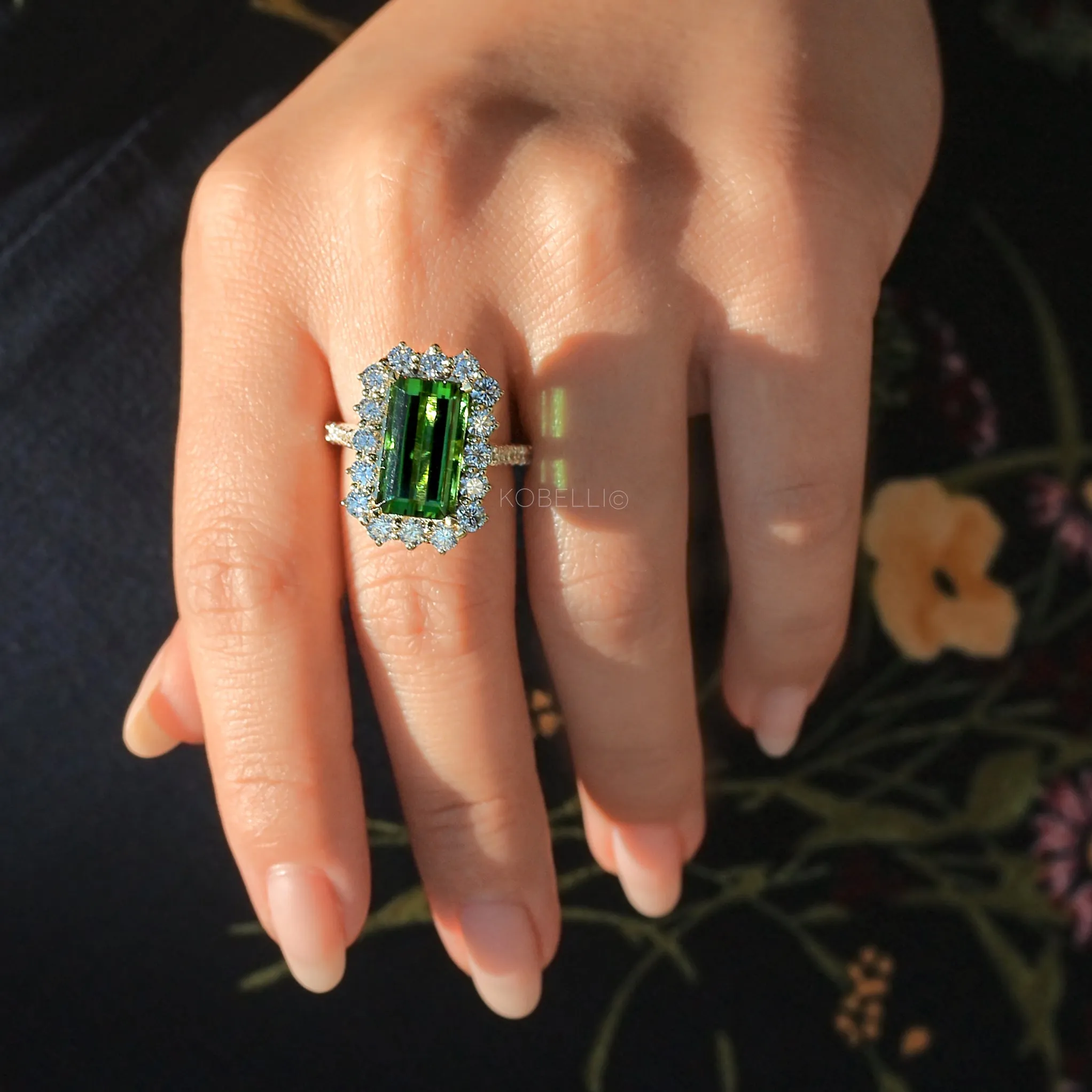 Green Tourmaline Elongated Elizabeth