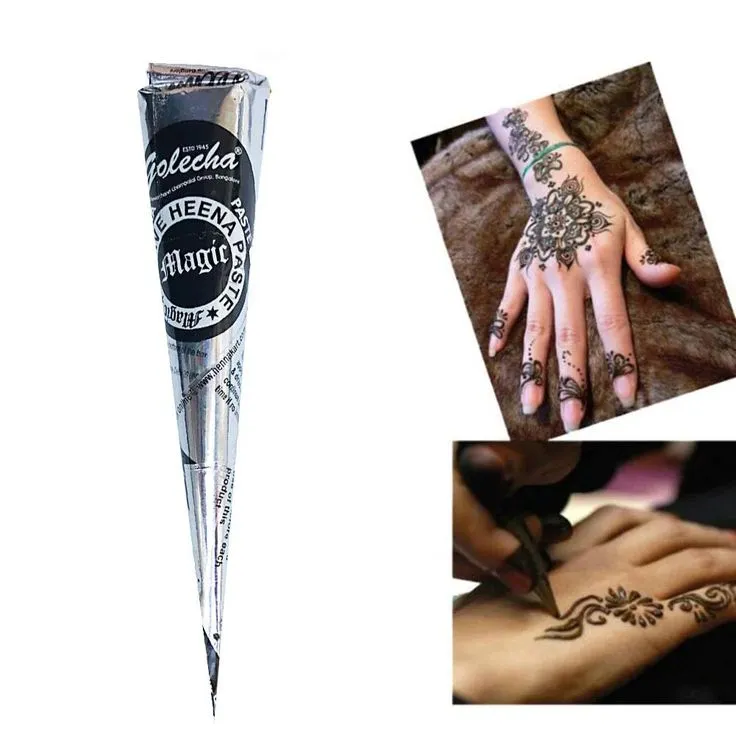 Henna Paste Cone 7 Different Colors You Choose Red Brown Black White Natural Organic Premixed Chemical Free Mehndi Heena Temporary Tattoo Skin Dye Easy Application