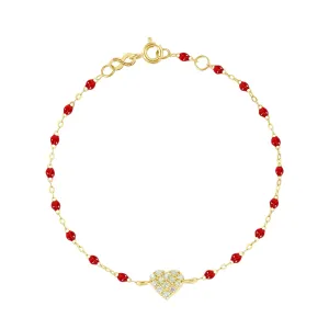 In Love Diamond Bracelet, Ruby, Yellow Gold, 6.7"