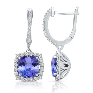 Kallati Tanzanite Diamond Halo Earrings