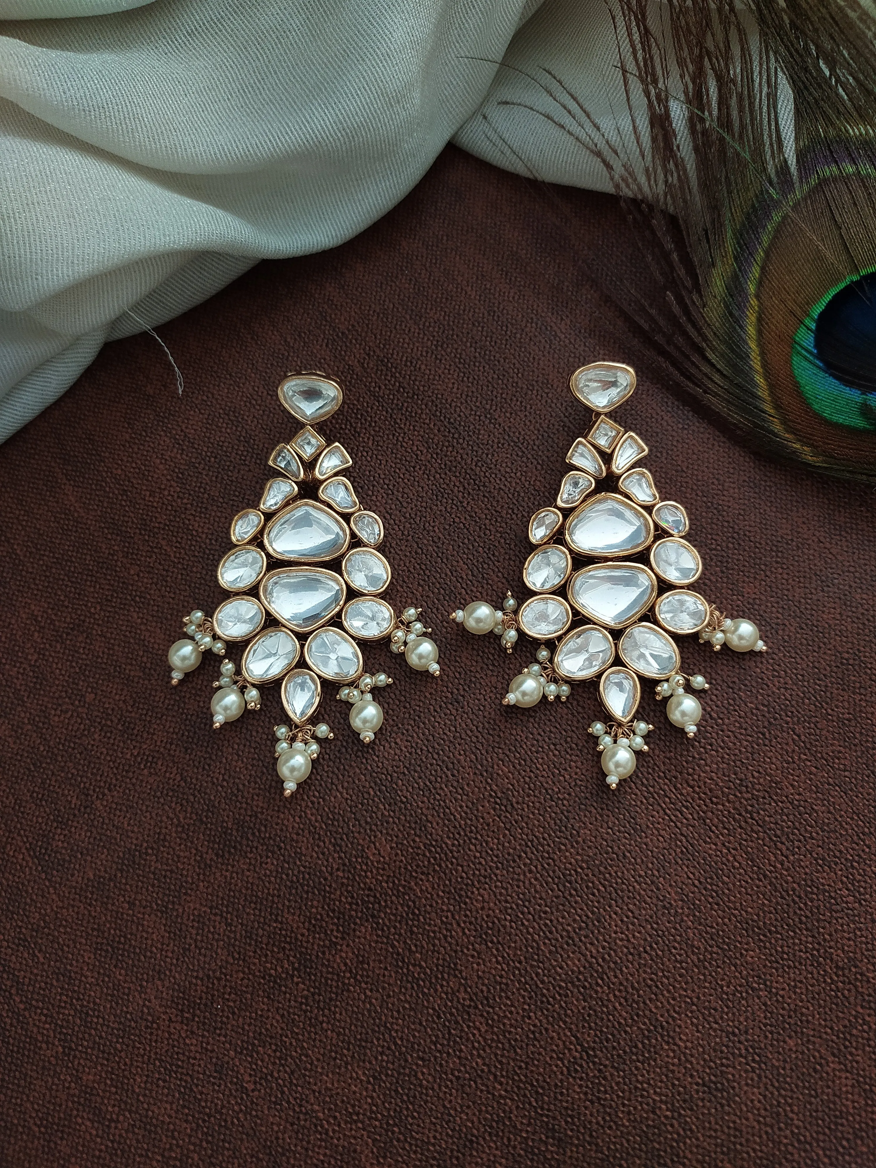 Kundan Layered Long Haram Set with Pearl Drops