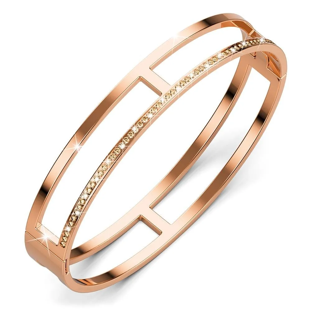 Lucky Dimension Cuff Stainless Steel Bangle in Rose Gold