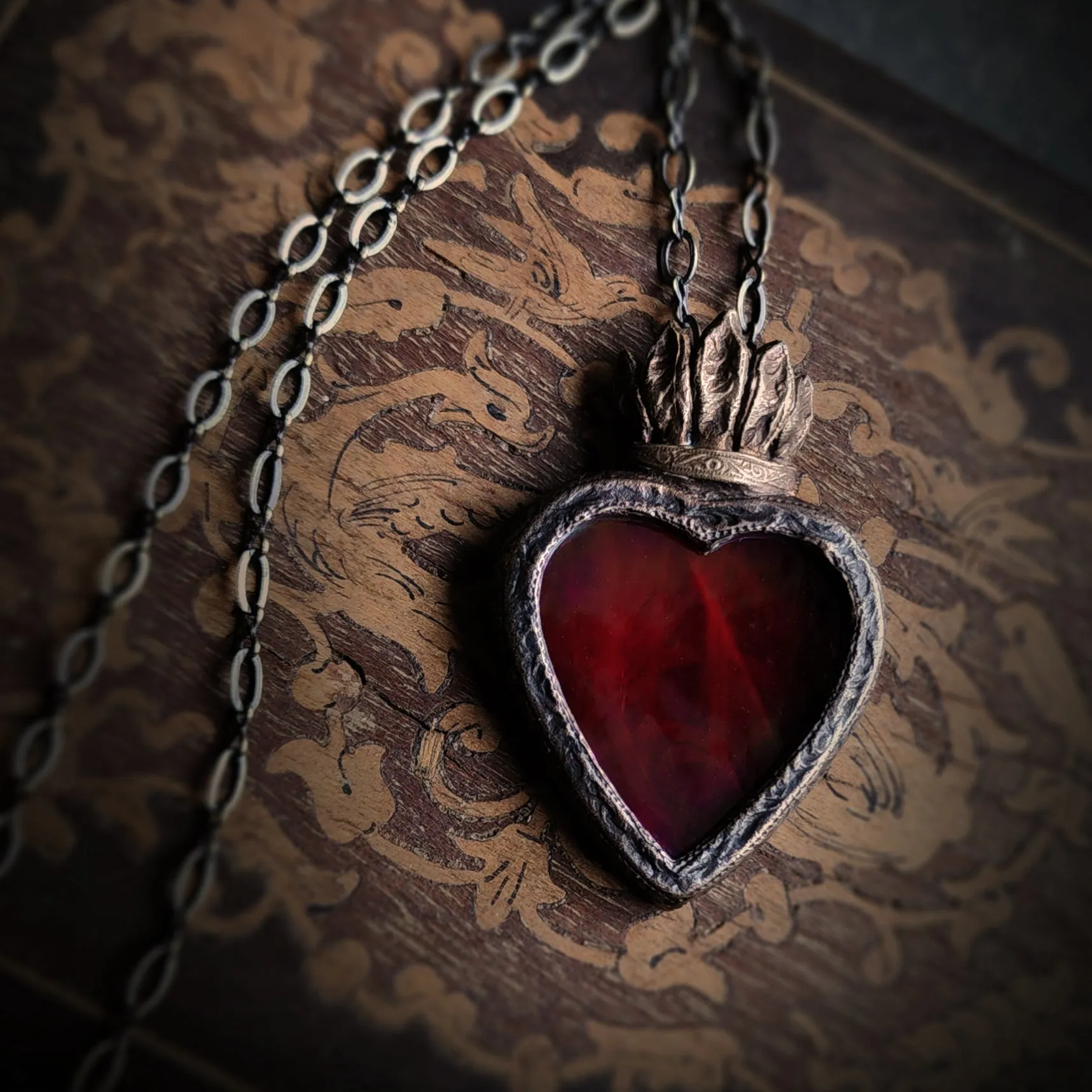 lux vivens - a sacred heart amulet