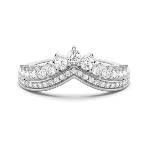 Luxe Crown Curved Moissanite Wedding Band