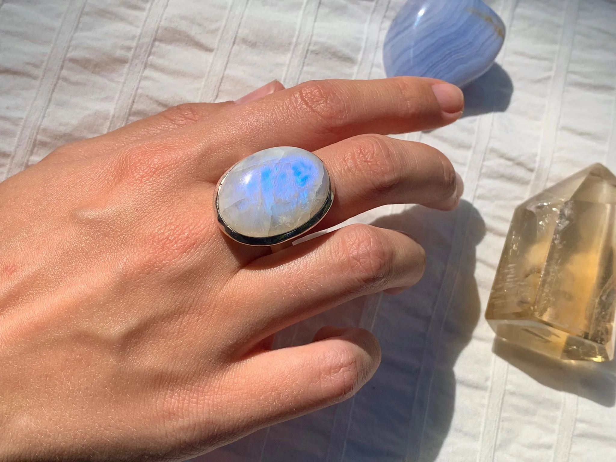 Moonstone Adjustable Ring - Reg. Oval