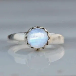 Natural Blue Rainbow Moonstone Gemstone 925 Sterling silver Ring, 22K Yellow Gold Filled, 22K Rose Gold Filled Ring, Nickel Free