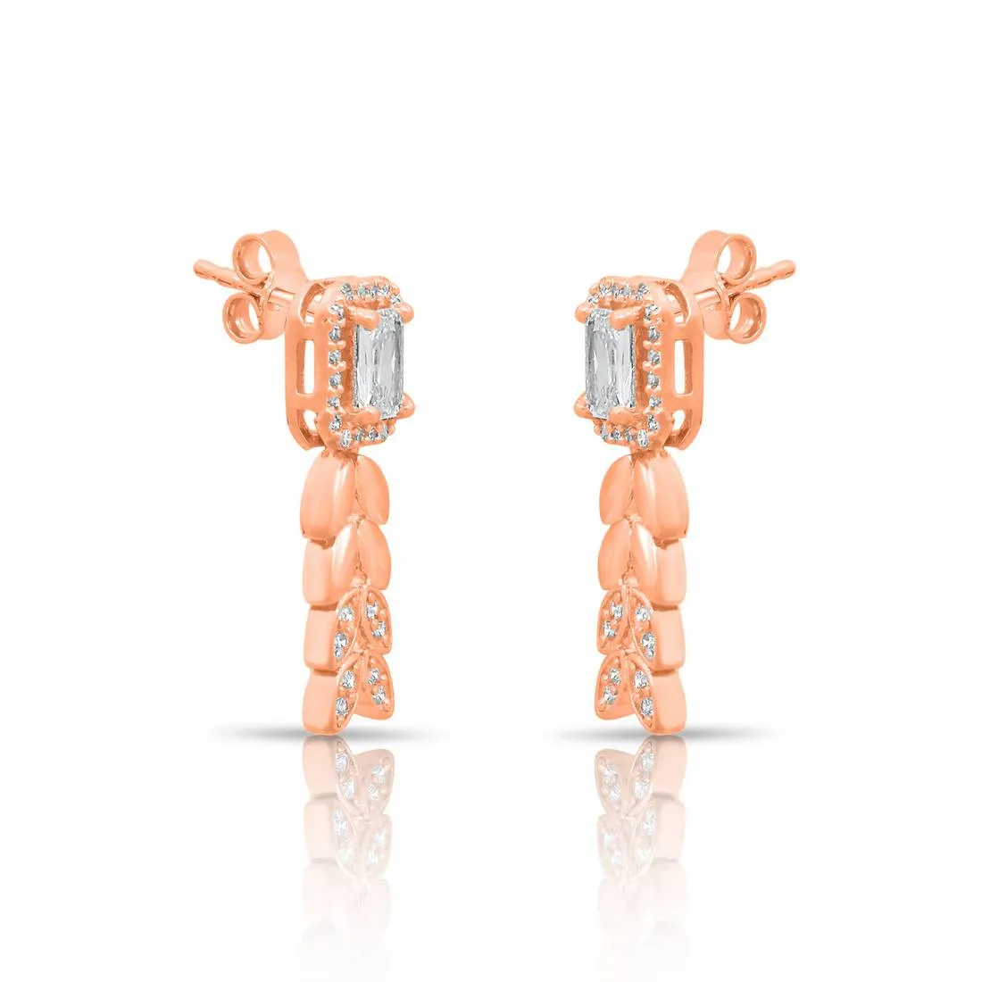 Nature's Grace Rose Gold Plated 925 Sterling Silver Earrings