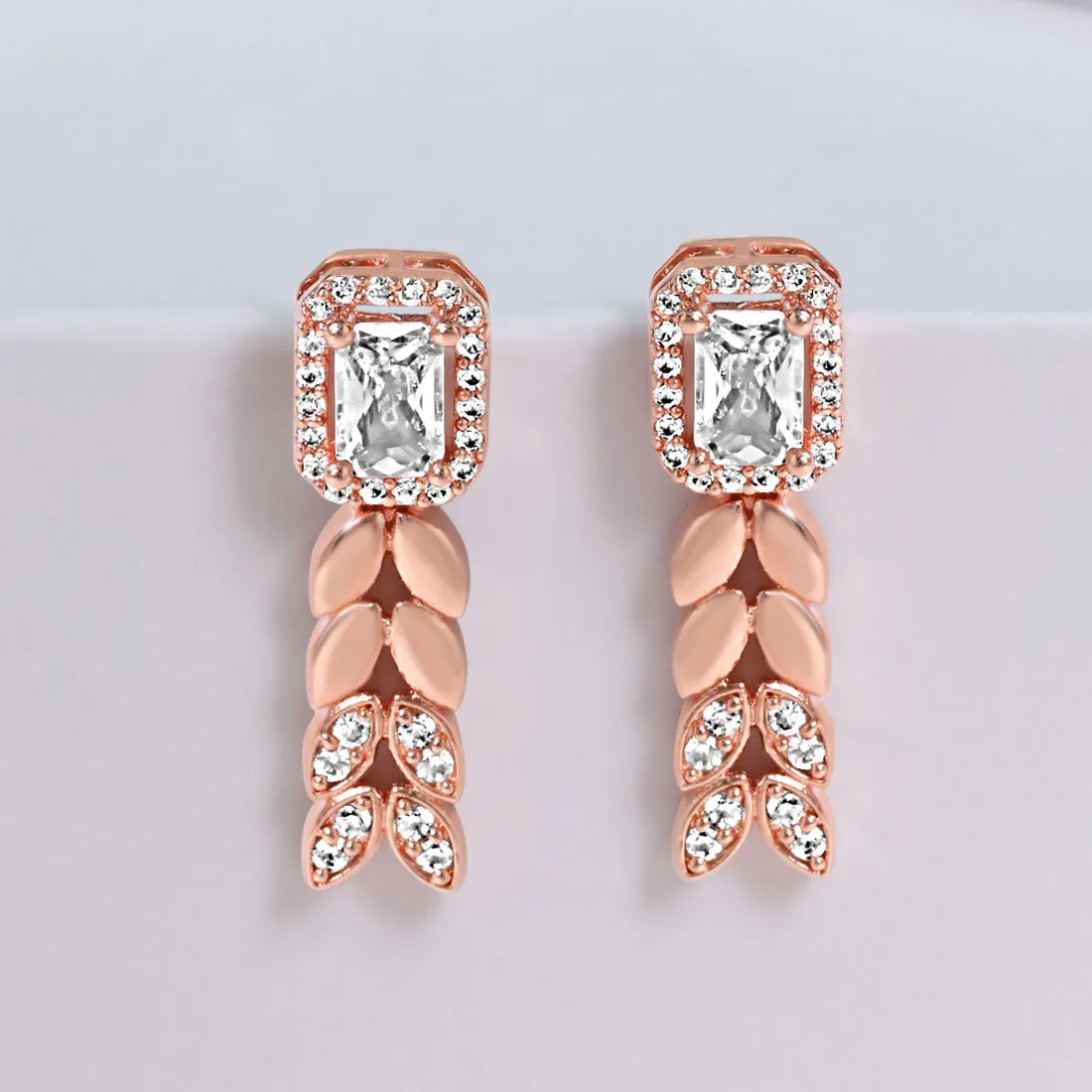 Nature's Grace Rose Gold Plated 925 Sterling Silver Earrings