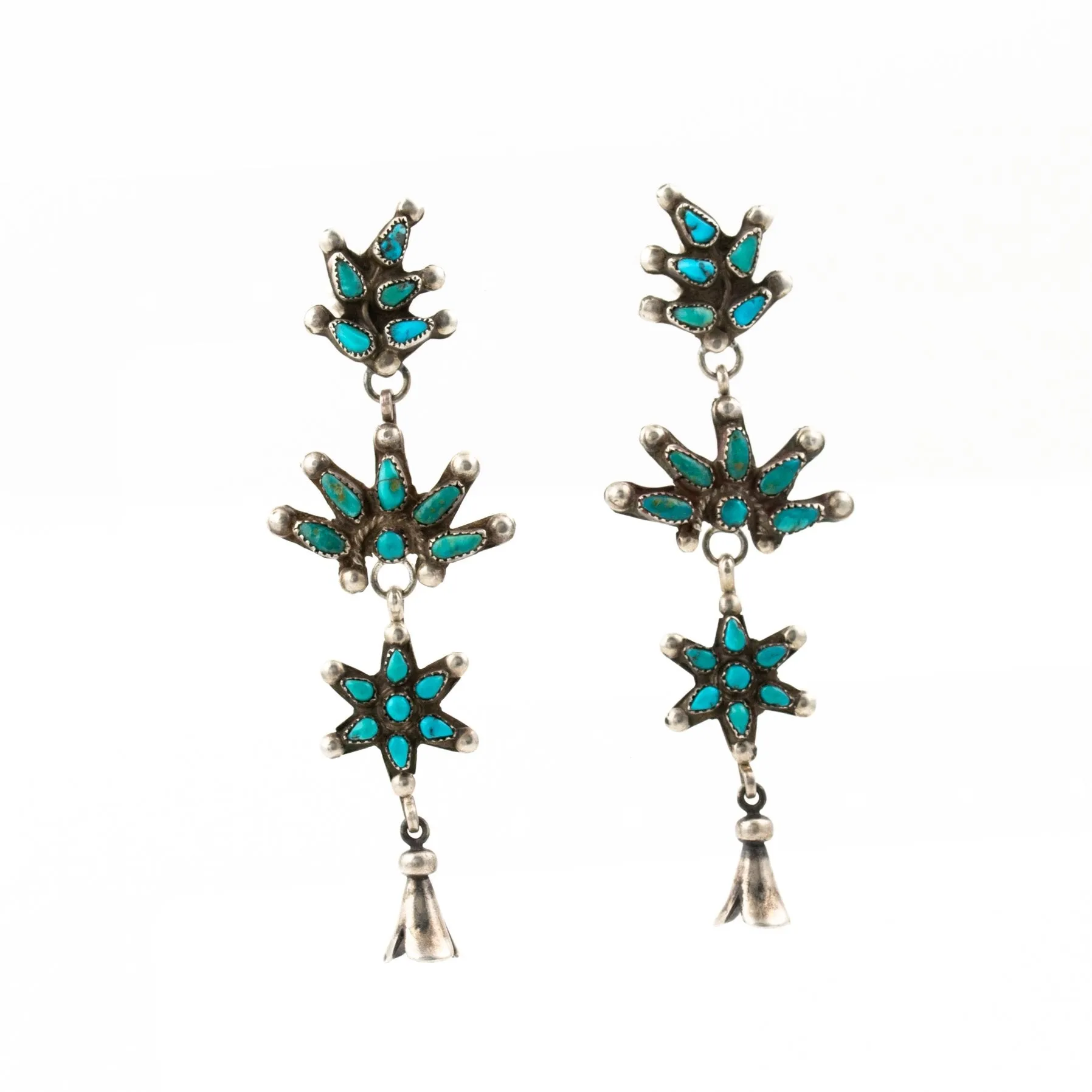 Needle Point Turquoise Drop Earrings