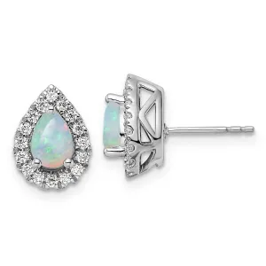 Opal Diamond Halo Earrings