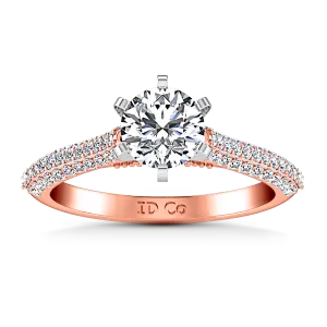 Pave Diamond Engagement Ring Royal 14K Rose Gold