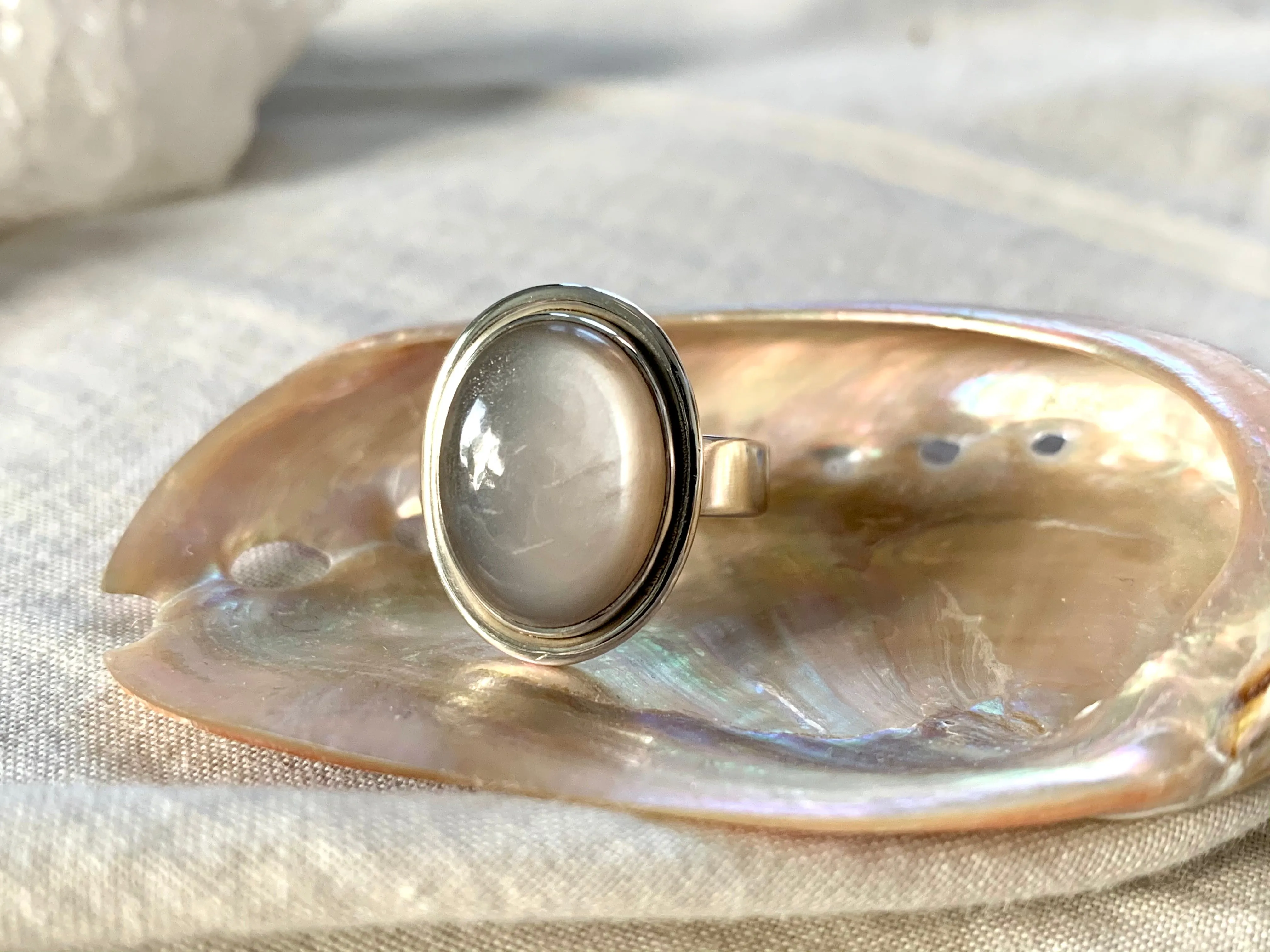 Peach Moonstone Brea Ring