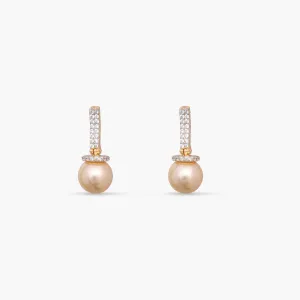 Pearl Dainty CZ Drop Earrings