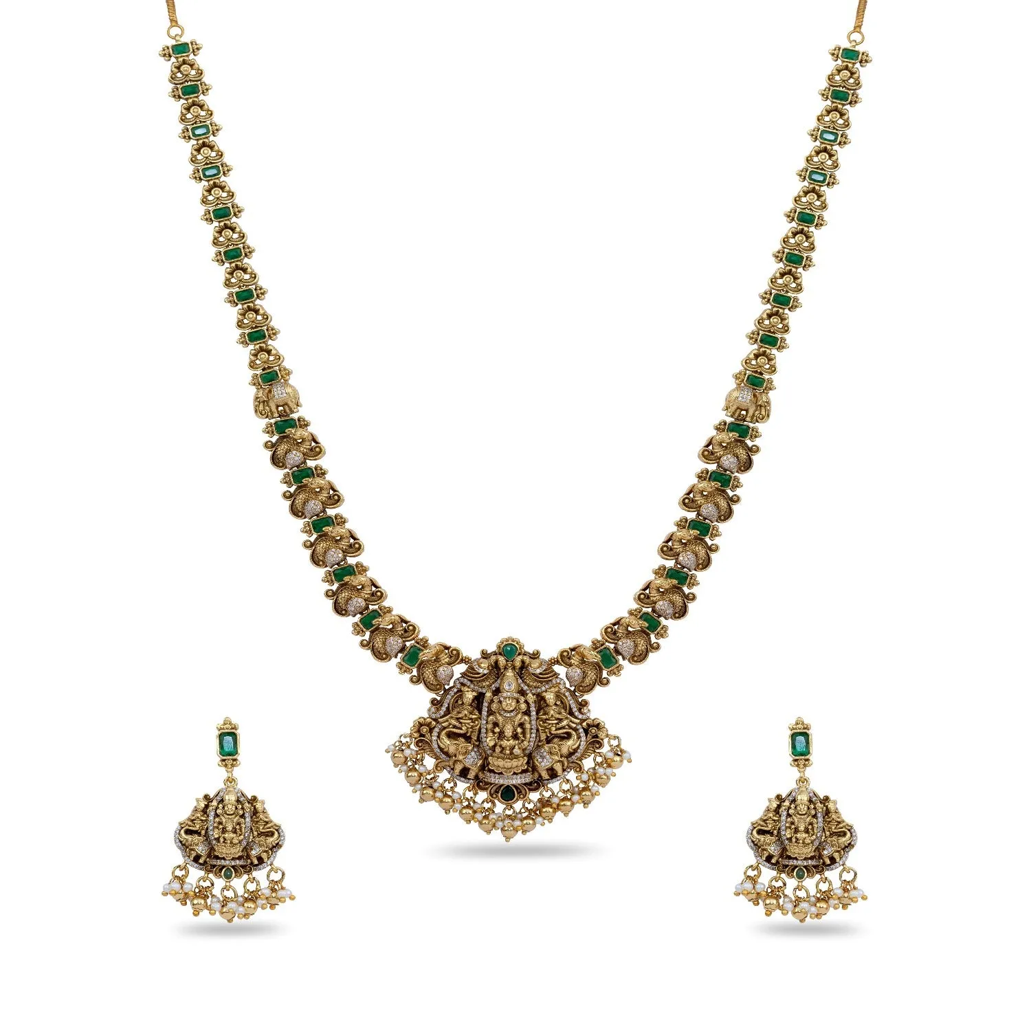 Perumal Antique Temple Long Necklace Set