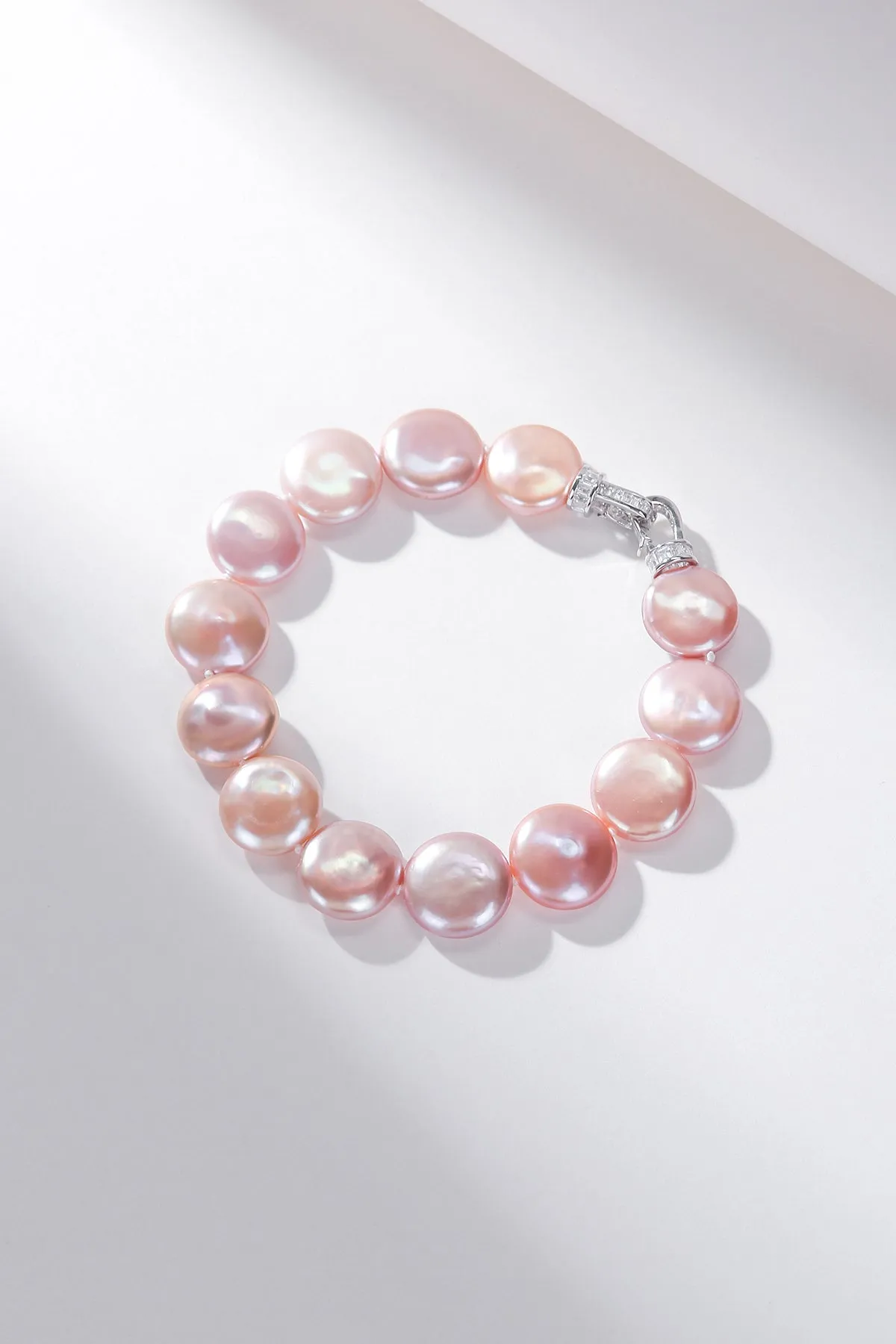 Pink Coin Baroque Pearl Strand Bracelet and Necklace (Purchase Individually)