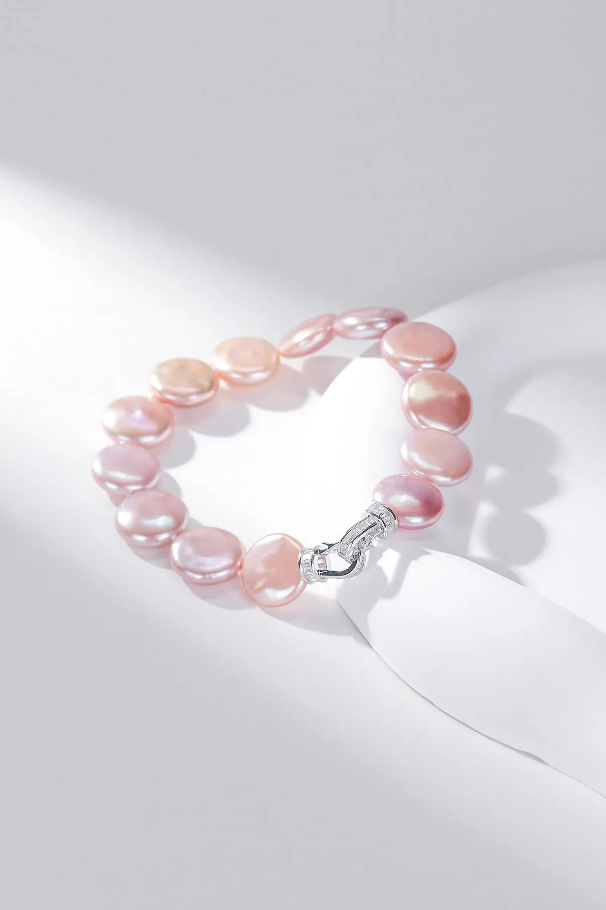 Pink Coin Baroque Pearl Strand Bracelet and Necklace (Purchase Individually)