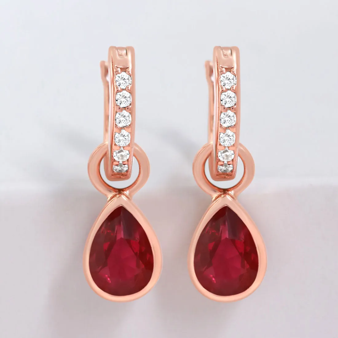 Pink Elegance Rose Gold Plated 925 Sterling Silver Earrings