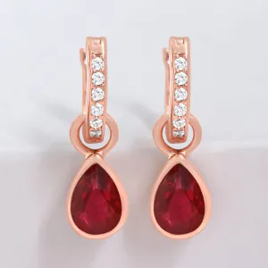 Pink Elegance Rose Gold Plated 925 Sterling Silver Earrings