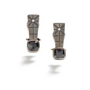 Platinum with Black Diamond Earrings