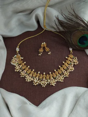 "Antique Guttapusalu Lakshmi Necklace Set"