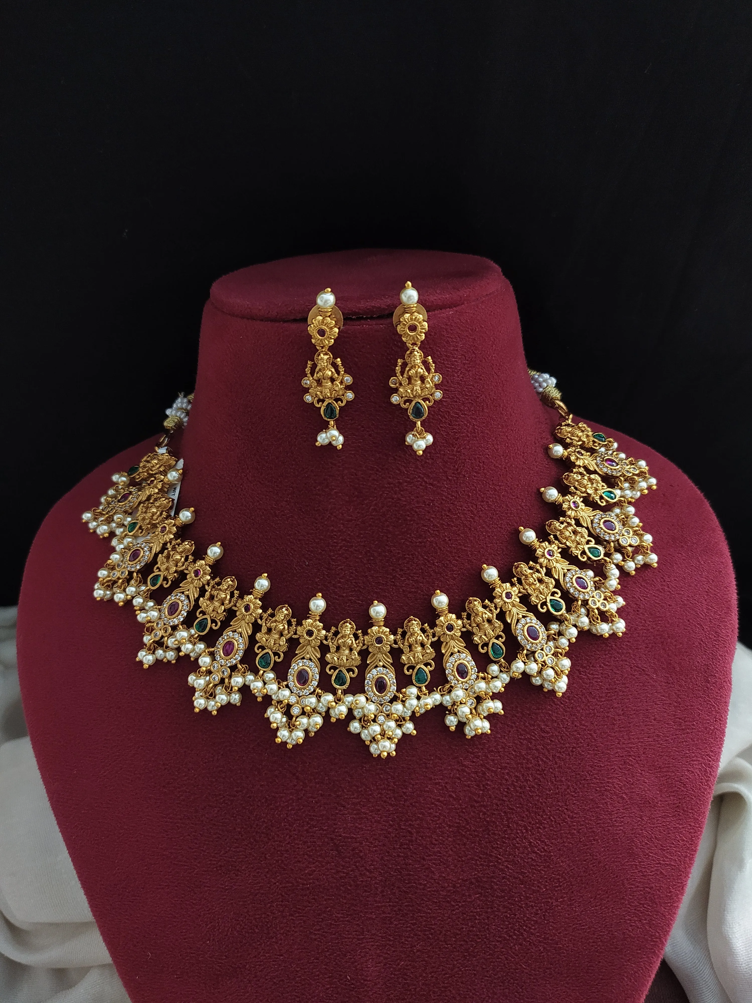 "Antique Guttapusalu Lakshmi Necklace Set"