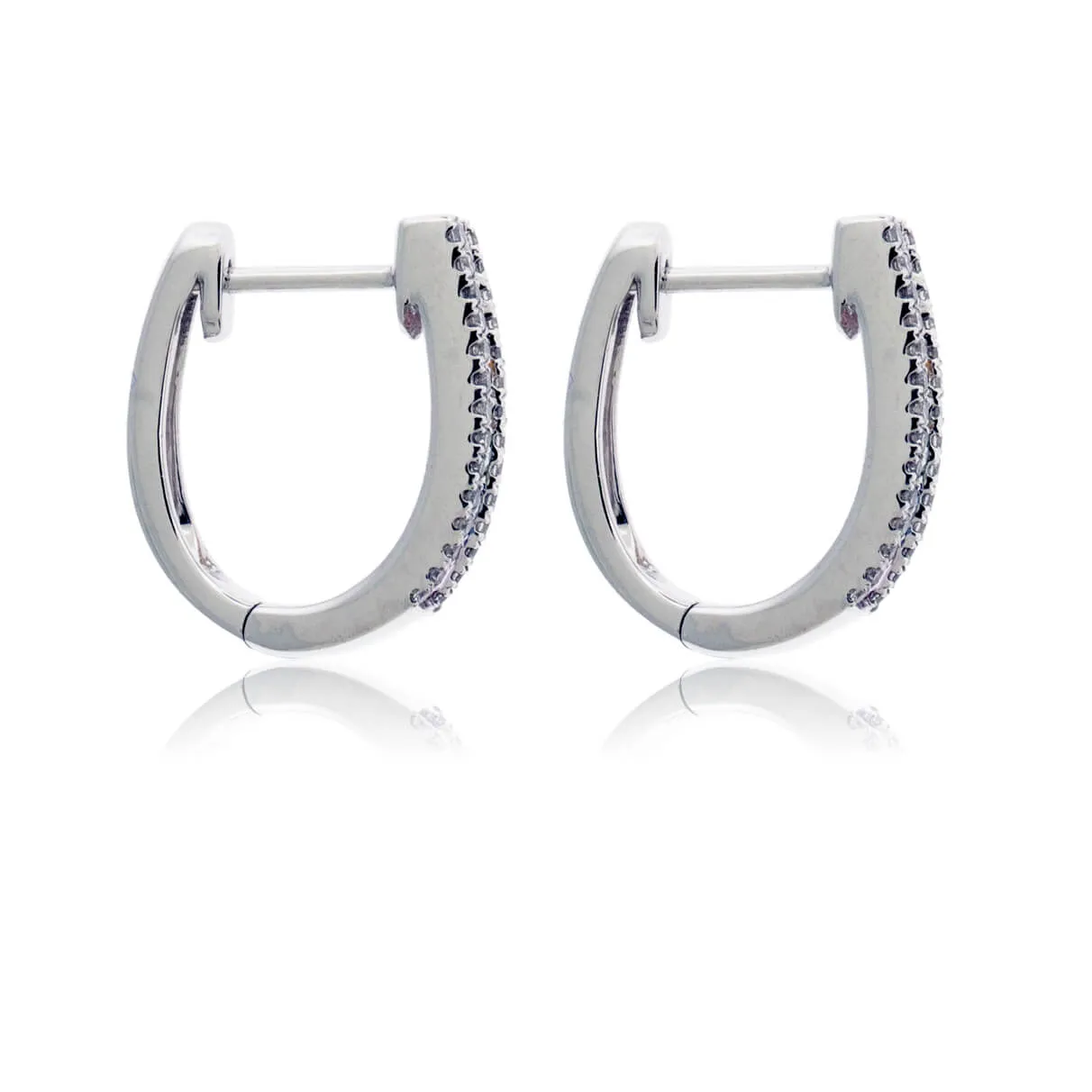 Rainbow Sapphire & Diamond Huggie Hoop Earrings