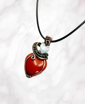 Red Jasper Heart with Mother of Pearl Heart Accent.